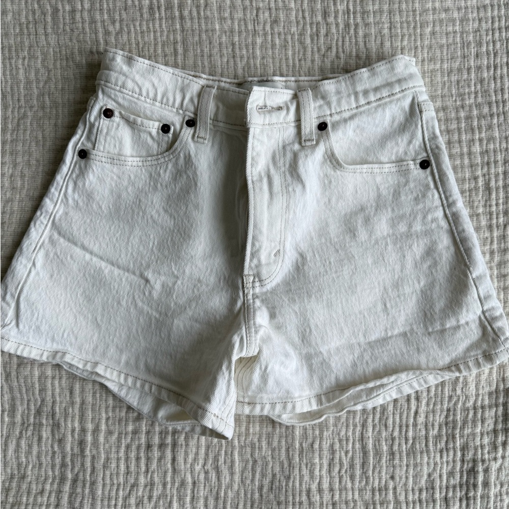 Abercrombie & Fitch White Jean Shorts High-Waisted